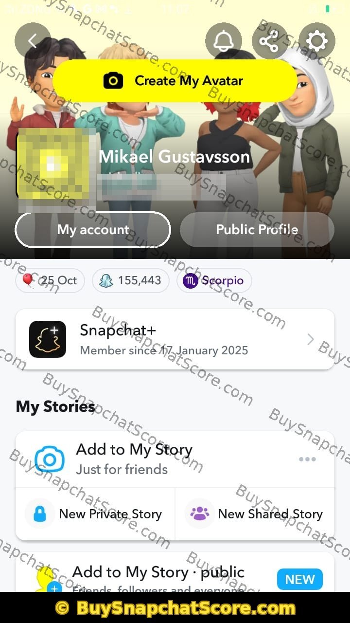 Mikael G. bought 100K Score Pack — 5 star Snapchat Score review with score proof photo