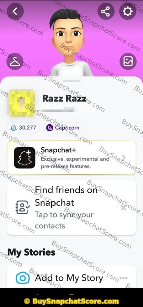 Razz bought 30K Score Pack — 5 star Snapchat Score review with score proof photo