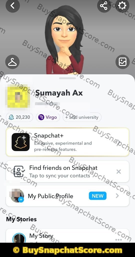 Sumayah bought 20K Score Pack — 5 star Snapchat Score review with score proof photo